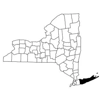 Map of Suffolk County in New York state on white background. single County .. Stock Illustration