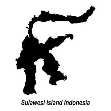 Map of Sulawesi Island 스톡 일러스트