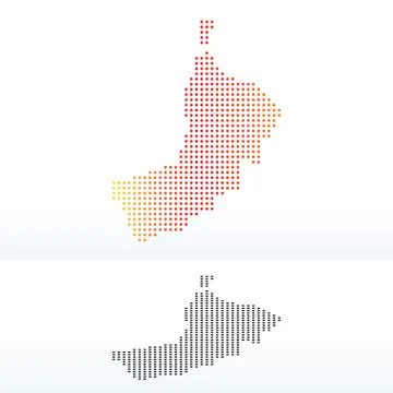 Map  Sultanate of Oman with Dot Pattern Stock Illustration