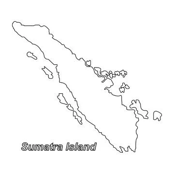 Map of Sumatra Island Stock Illustration