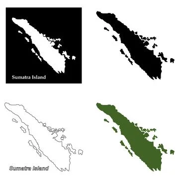 Map of Sumatra Island Stock Illustration