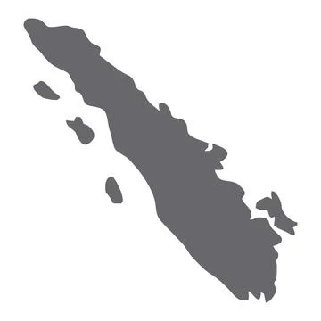 Map of Sumatra, a province of Indonesia. Simple flat gray icon Stock Illustration