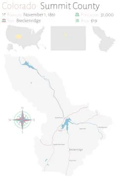 Map of Summit County in Colorado Stock Illustration