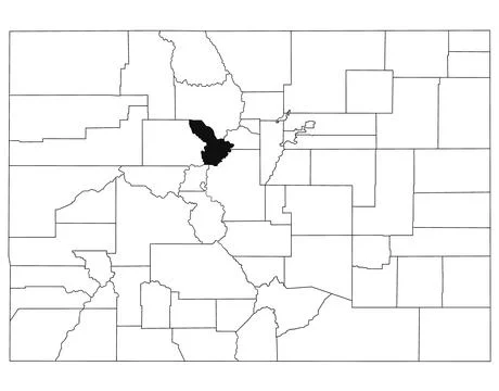 Map of summit County in Colorado state on white background. single County m.. Ilustración de archivo