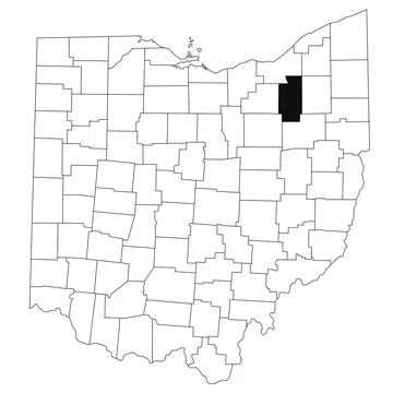 Map of summit County in Ohio state on white background. single County map h.. Ilustración de archivo