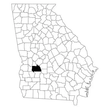 Map of Sumter County in Georgia state on white background. single County ma.. Stock Illustration