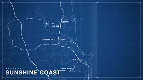 Map of Sunshine Coast Video stock 341058978