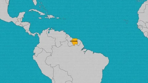 Map of Suriname Stock Footage 294593705