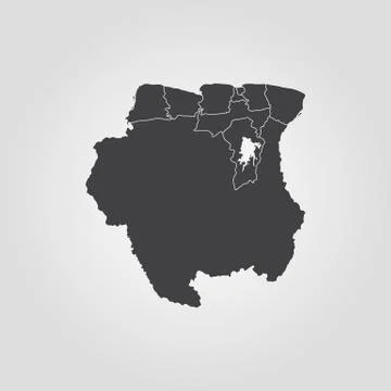 Map of Suriname Stock Illustration