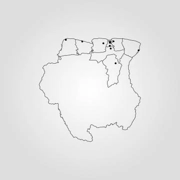 Map of Suriname Stock Illustration