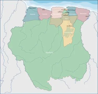Map of Suriname Stock Illustration