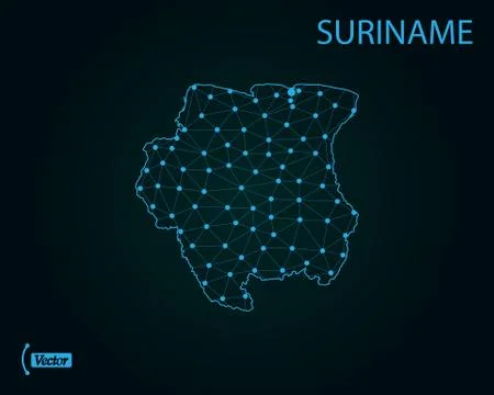 Map of Suriname. Vector illustration. World map Stock Illustration