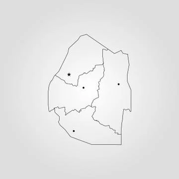 Map of Swaziland Stock Illustration