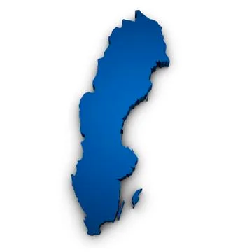Map of sweden 3d shape Illustrazione stock