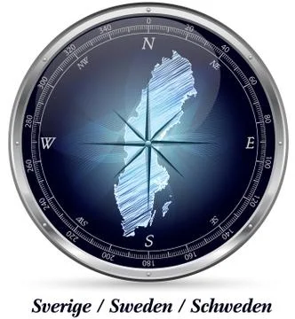 Map of sweden with borders Illustrazione stock