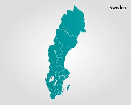 Map of Sweden Stock Illustration
