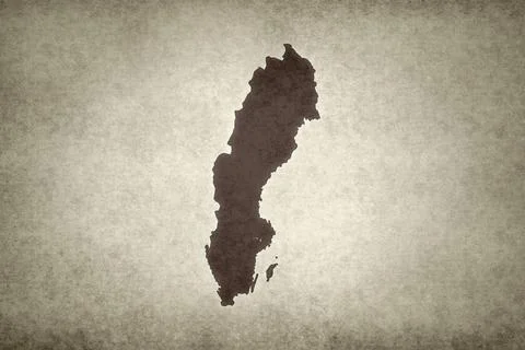 Map of Sweden printed on a paper Stock Illustration