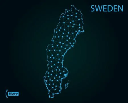 Map of Sweden. Vector illustration. World map Illustrazione stock