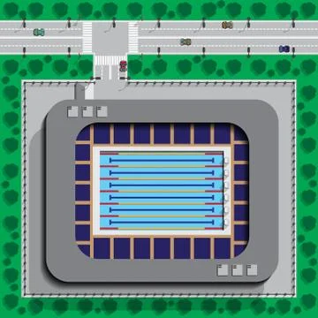 Map of the swimming pool. Stock Illustration