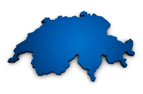 Map of switzerland 3d shape Stock Illustration