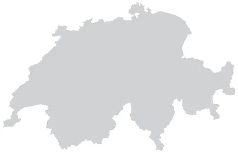 Map of switzerland with borders in gray Ilustración de archivo