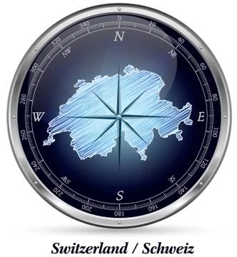 Map of switzerland with borders Stock Illustration