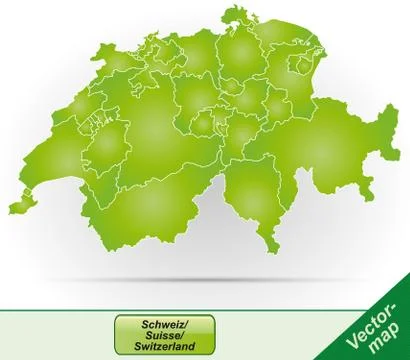 Map of switzerland Illustrazione stock