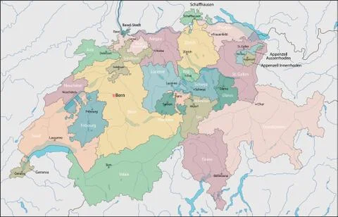 Map of Switzerland Stock Illustration