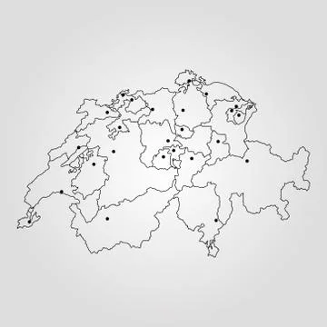 Map of Switzerland Stock Illustration