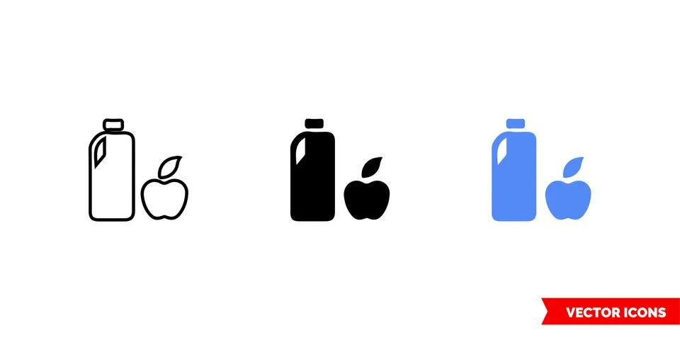 Map symbol store icon of 3 types color, black and white, outline. Isolated ve Stock Illustration