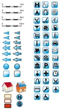Map symbols Stock Illustration