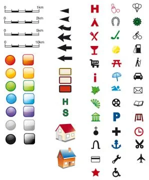 Map symbols Stock Illustration