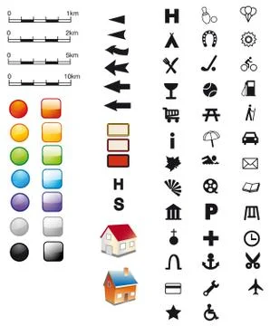 Map symbols Stock Illustration