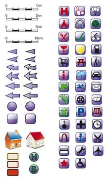 Map symbols Stock Illustration