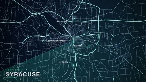 Map of Syracuse Stock Footage 340892456