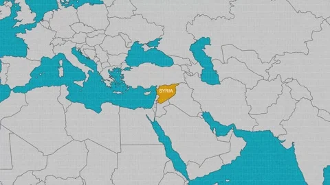 Map of Syria Stock Footage 295284354
