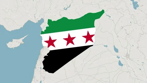 Map of Syria with National Flag Stock-Footage 310288072