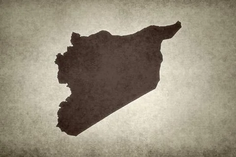 Map of Syria printed on a paper Stock Illustration