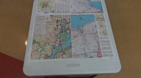 Map on Table Stock Footage 41244828