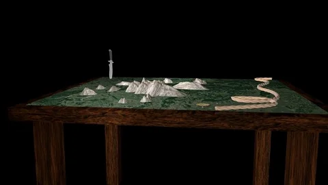 Map on the table Stock Footage 72871198