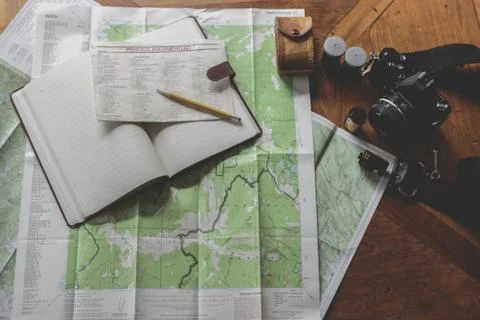 Map on tables 写真素材