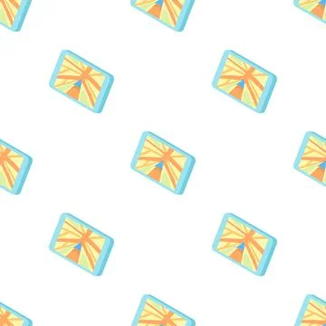 Map on tablet pattern seamless vector 스톡 일러스트