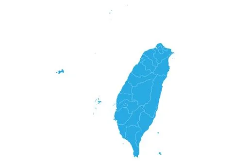 Map of taiwan. High detailed vector map - taiwan. Stock Illustration