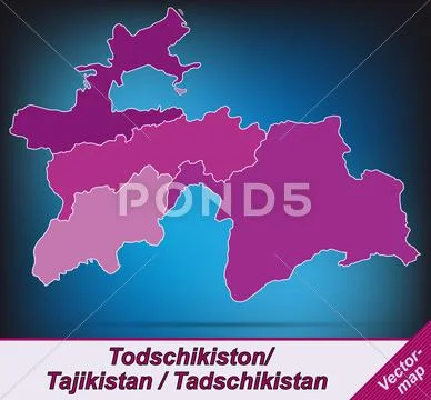 Map of tajikistan with borders in violet Stock Illustration