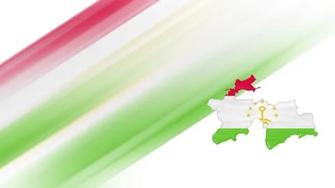 Map of Tajikistan, flag map Stock Illustration