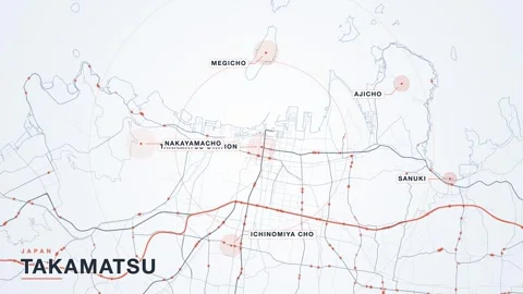 Map of Takamatsu 動画素材 340996723