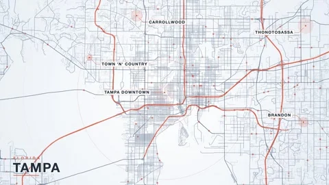 Map of Tampa Video stock 340892358
