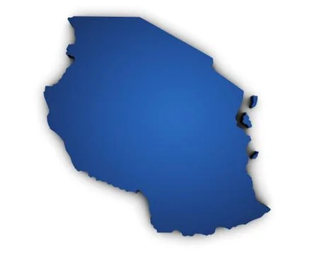 Map of tanzania 3d shape Stock Illustration