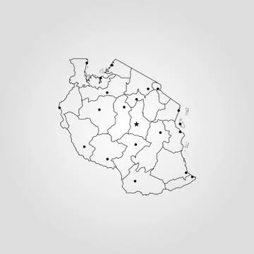 Map of Tanzania Stock Illustration