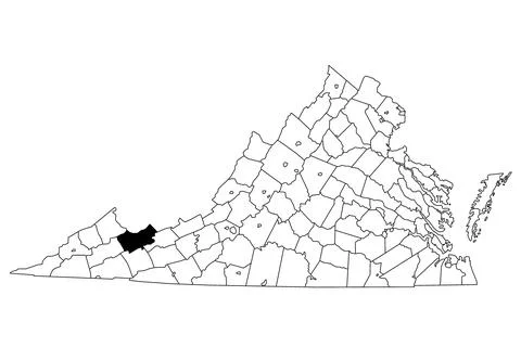 Map of tazewell County in Virginia state on white background. single County.. Stock Illustration